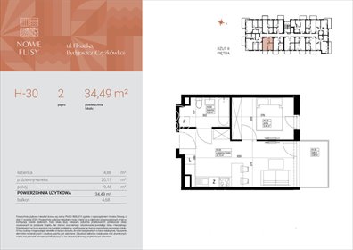 mieszkanie na sprzedaż 34m2 mieszkanie Bydgoszcz, Czyżkówko, Flisacka