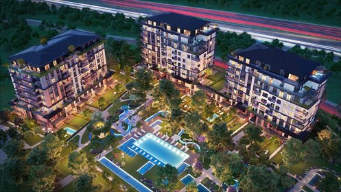 Nowoczesny 3-pokojowy apartament z basenem i terenami zielonymi mieszkanie Huzur, Huzur, Sarıyer, Stambuł