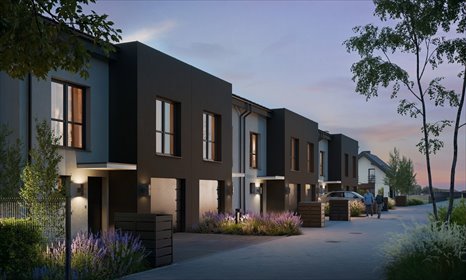 Nowoczesny dom w zabudowie szeregowej z garażem i ogródkiem dom Rzeszów, Myśliwska