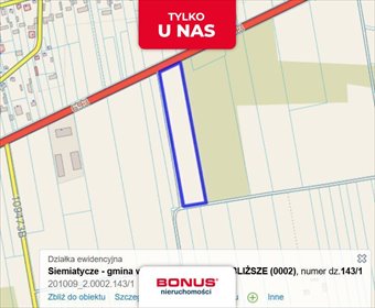 Działka rolna 1,65 ha z dostępem do drogi utwardzonej zapraszam działka Baciki Bliższe