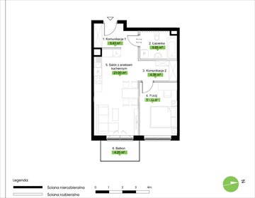mieszkanie na sprzedaż 48m2 mieszkanie Poznań, Podolany, Jasielska