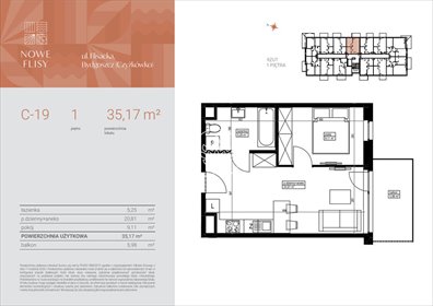 mieszkanie na sprzedaż 35m2 mieszkanie Bydgoszcz, Czyżkówko, Flisacka