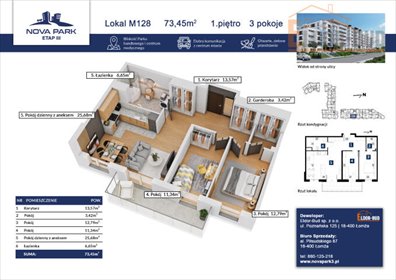 mieszkanie na sprzedaż 73m2 mieszkanie Łomża, Akademicka