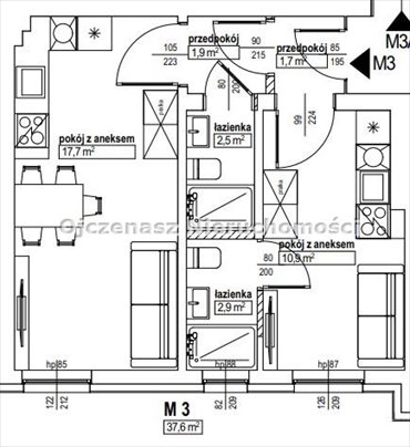 Polecam jasne 37,6 m² w odrestaurowanej kamienicy mieszkanie Bydgoszcz, Śródmieście