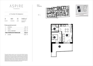 Dwupokojowe mieszkanie 35,81 m2 na sprzedaż w Bydgoszczy mieszkanie Bydgoszcz, Toruńska