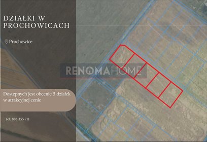 działka na sprzedaż 1050m2 działka Prochowice