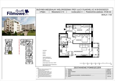 mieszkanie na sprzedaż 58m2 mieszkanie Bydgoszcz, Bartodzieje Małe, Filmowa