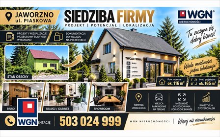 Budynek usługowy 116 m² z projektem rozbudowy polecam dom Jaworzno, Pszczelnik, Piaskowa