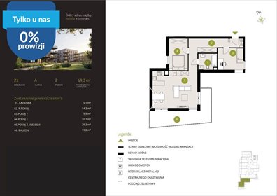 Sprzedam nowoczesne 3-pokojowe mieszkanie 69 m² w Bydgoszczy mieszkanie Bydgoszcz, Flisy, Mińska