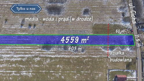 działka na sprzedaż 4559m2 działka Gliniana Góra, Cicha