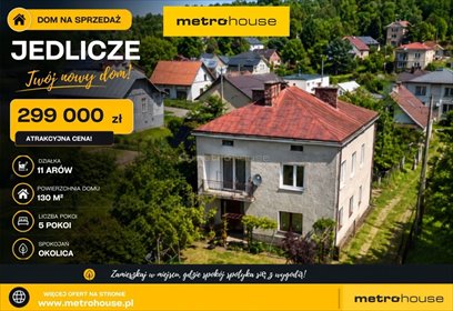 Polecam dom 130 m² z potencjałem, ogrzewaniem pellet i własną studnią dom Jedlicze