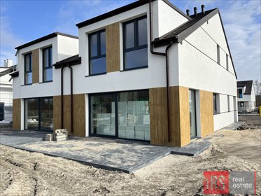 Nowoczesny bliźniak 123 m² z garażem i ogrodem dom Grzybowo