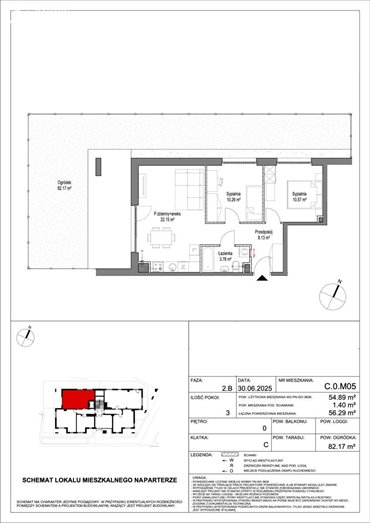 Nowoczesny apartament 54,89 m² z ogrodem (Zaspa, Gdańsk) mieszkanie Gdańsk, Zaspa, Leszczyńskich