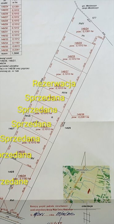 Działka na sprzedaż 1012m2 działka Młodzieszyn