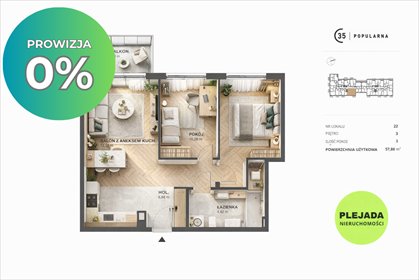 mieszkanie na sprzedaż 58m2 mieszkanie Warszawa, Włochy, Popularna