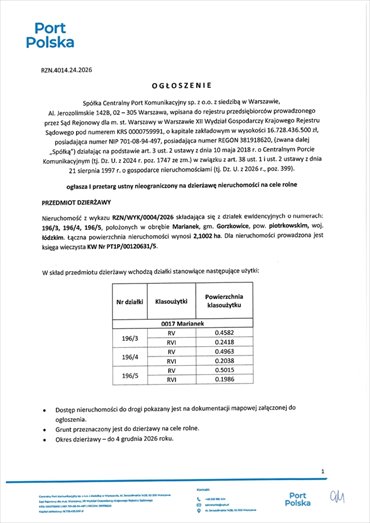 działka na wynajem 21002m2 działka Marianek