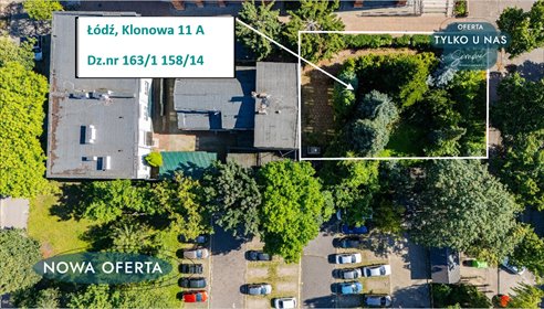 działka na sprzedaż 823m2 działka Łódź, Stare Bałuty, Klonowa