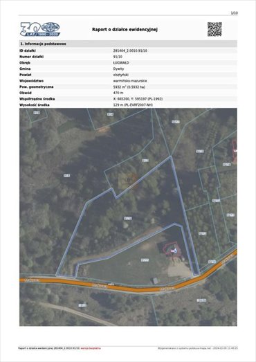 działka na sprzedaż 6000m2 działka Dywity, Makowa