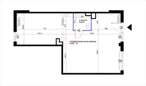lokal użytkowy na wynajem 77m2 lokal użytkowy Wrocław, Krzyki, Krzyki, Pabianicka