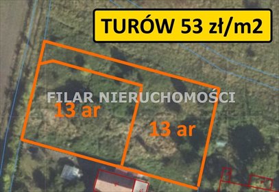 działka na sprzedaż 1300m2 działka Turów
