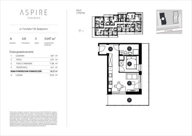 mieszkanie na sprzedaż 35m2 mieszkanie Bydgoszcz, Toruńska