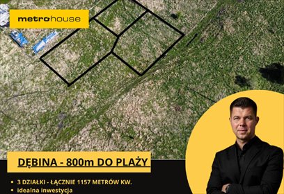działka na sprzedaż 1157m2 działka Dębina, Łąkowa