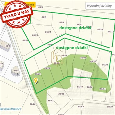 działka na sprzedaż 1024m2 działka Niedary, Kamienna