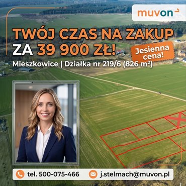 DZIAŁKA ZA 39.900 ZŁ!!! działka Mieszkowice