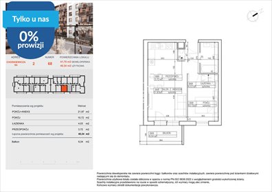 Do sprzedania nowoczesne 2-pokojowe mieszkanie 40,34 m² w Bydgoszczy mieszkanie Bydgoszcz, Bielawy, Jana Karola Chodkiewicza