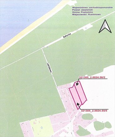 Inwestycyjna działka nad morzem 26 ha, 600 m od plaży działka Rusinowo