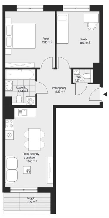 mieszkanie na sprzedaż 56m2 mieszkanie Kraków, Mistrzejowice, Piasta Kołodzieja