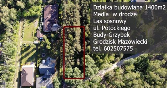 działka na sprzedaż 1400m2 działka Budy-Grzybek, ul. potockiego