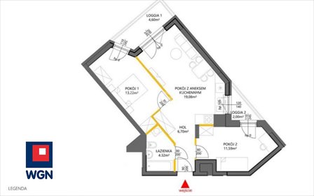 Zapraszam do obejrzenia nowoczesnego mieszkania 54,91 m² na Białołęce mieszkanie Warszawa, Białołęka, Marywillska