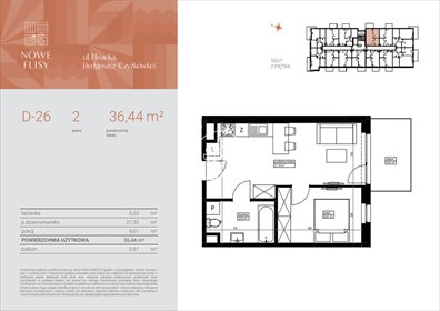 mieszkanie na sprzedaż 36m2 mieszkanie Bydgoszcz, Czyżkówko, Flisacka