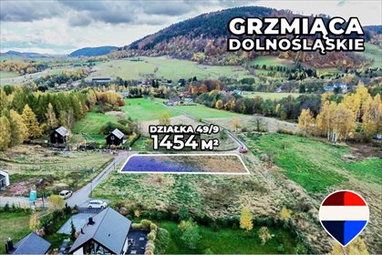 Działka z panoramicznym widokiem na góry, 1454 m² działka Grzmiąca, Sudecka