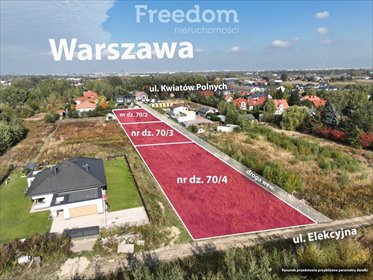 Działki budowlane w Dawidach Bankowych, 3852 m² działka Dawidy Bankowe, Kwiatów Polnych