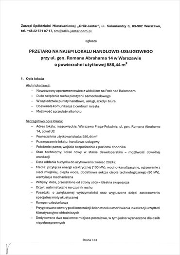 lokal użytkowy na wynajem 586m2 lokal użytkowy Warszawa, Praga-Południe, Gocław, gen. Romana Abrahama