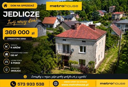 Zapraszam do obejrzenia domu 130 m² z potencjałem i ogrzewaniem pellet dom Jedlicze