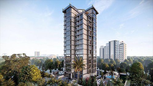 Widok na morze, 2 pokoje, basen i balkon — Mezitli mieszkanie Mersin, 75. Yıl, Mezitli, Mersin