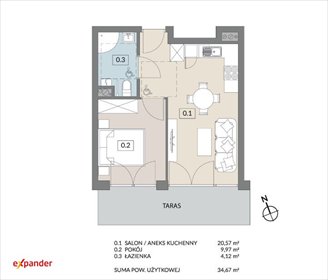 mieszkanie na sprzedaż 35m2 mieszkanie Poznań, Maków Polnych