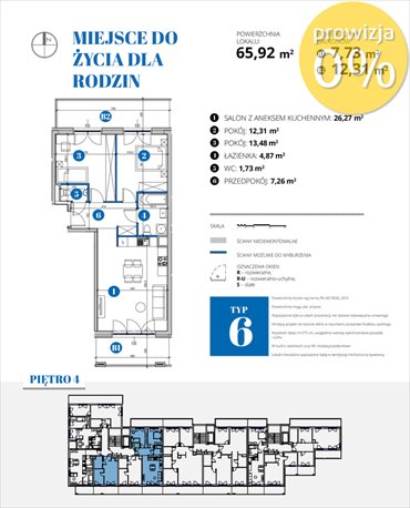 mieszkanie na sprzedaż 66m2 mieszkanie Warszawa, Mokotów, Bobrowiecka