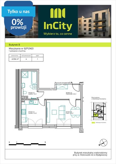 Przestronne 45 m² w sercu Bydgoszczy – idealne dla Ciebie! mieszkanie Bydgoszcz, Śródmieście, Tadeusza Kościuszki
