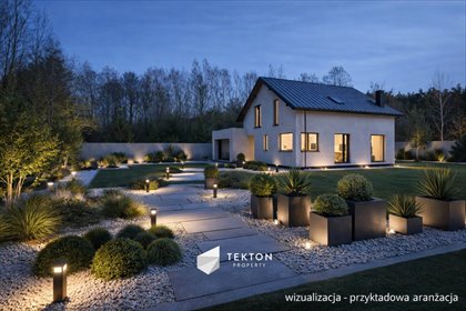 Nowoczesny dom pod klonami z dużym garażem i dużą działką dom Nowe Grabie, Osiedle pod Klonami