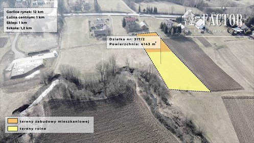 działka na sprzedaż 4143m2 działka Łużna