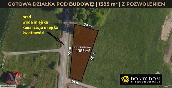 Działka budowlana 1385 m² z pełnym uzbrojeniem i warunkami zabudowy działka Wólka