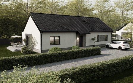 Nowoczesny dom 127m² z garażem, rekuperacją i tarasem dom Dobra, Hebanowa
