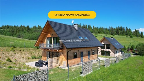 Dwa nowoczesne drewniane domy z 4 mieszkaniami, widokowa działka dom Łapsze Wyżne, Widokowa