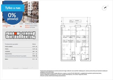 Polecam nowoczesne 2-pokojowe mieszkanie 37,04 m² w Bydgoszczy mieszkanie Bydgoszcz, Bielawy, Jana Karola Chodkiewicza