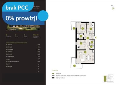 Nowoczesne 4-pokojowe mieszkanie z balkonem i ogródkiem mieszkanie Bydgoszcz, Flisy, Mińska