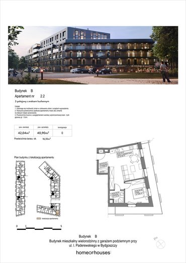 mieszkanie na sprzedaż 41m2 mieszkanie Bydgoszcz, Bartodzieje, Ignacego Paderewskiego
